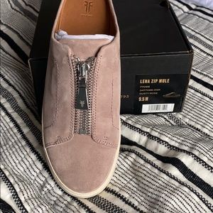 Frye Lena Zip Mules Slip On Dusty Rose